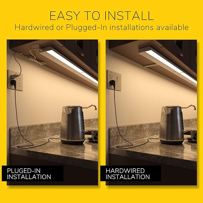Getinlight 40-inch 3 Color Levels LED Under Cabinet Lighting, Hardwired or Plugged-in, Selectable White 2700K/3000K/4000K, Dimmable, Bronze Finished, IN-0210-5-BZ