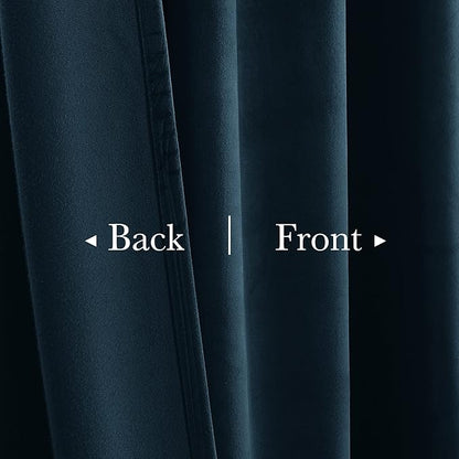 StangH Navy Blue Curtain for Doorway 80 inch Length, Back Tab Velvet Thermal Insulated Window Drapes Privacy Thick Room Divider for Closet Bedroom Theater Office, W62 x L80, 1 Panel