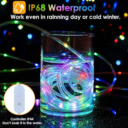 Nazuwke 132Ft Rope Lights for Outside, Waterproof 18 Colors Changing Rope Lights Fairy String Lights with Remotes, 400 LEDs Dimmable Twinkle Christmas Lights for Bedroom Patio Halloween Decorations
