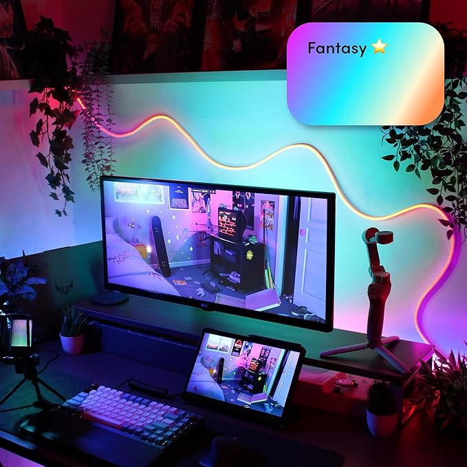 LIFX Neon Flex SuperColor LED Strip Light, 6.5ft Bendable Silicone Neon Rope with Polychrome 24-Zone RGBW Smart Lighting, Wi-Fi, Voice Control, No Hub Required, LFXNEON6.5