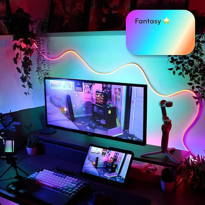 LIFX Neon Flex SuperColor LED Strip Light, 6.5ft Bendable Silicone Neon Rope with Polychrome 24-Zone RGBW Smart Lighting, Wi-Fi, Voice Control, No Hub Required, LFXNEON6.5