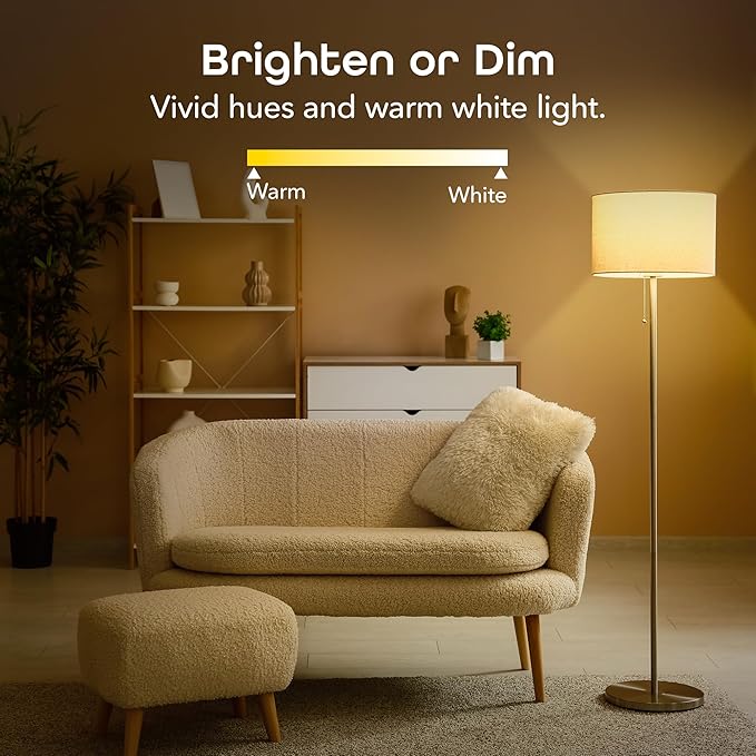 Geeni Smart LED Light Bulb 3 Pack A19 WiFi Dimmable Soft White 800 Lumens, Works with Alexa & Google Assistant, Voice Control, Energy Efficient Smart Bulbs