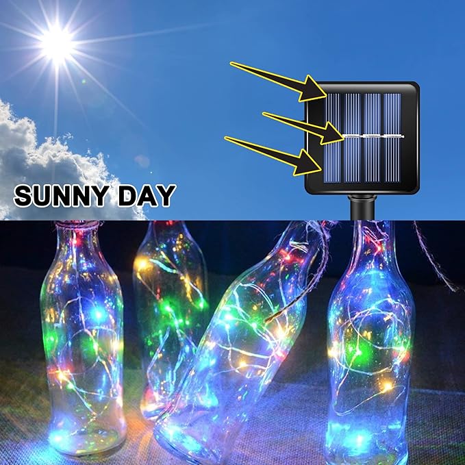 TW SHINE Multicolor Solar String Lights Outdoor, Total 80 FT 240 LED Solar Powered Waterproof Fairy Lights 8 Modes Copper Wire Lights for Christmas Party Tree Wedding Yard Decorations, 2 Pack