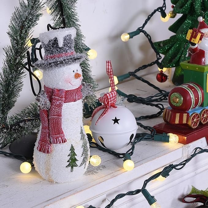 200 LED Globe String Lights 67FT Warm White Twinkle Fairy Lights Plug in with Glass G15 Bulbs UL Listed Connectable String Lights for Bedroom Patio Garden Wedding Christmas Valentine Decor