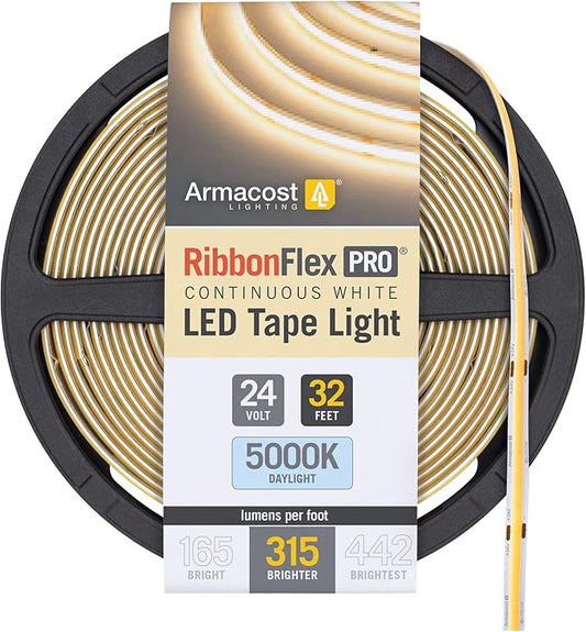 Armacost Lighting RibbonFlex Pro COB, 24V, 5000K, 315 Lumens/Ft, IP20, 10M 172450