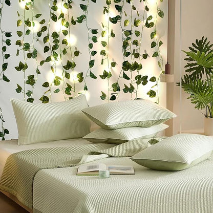 Fake Plants Vines,33ft 100 LED Artificial Ivy Garland with Fairy Lights,for Home Living Room Bedroom Wall Art Aesthetic Office Coffee Wedding Party Farmhouse Dorm Outdoor Garden Decor