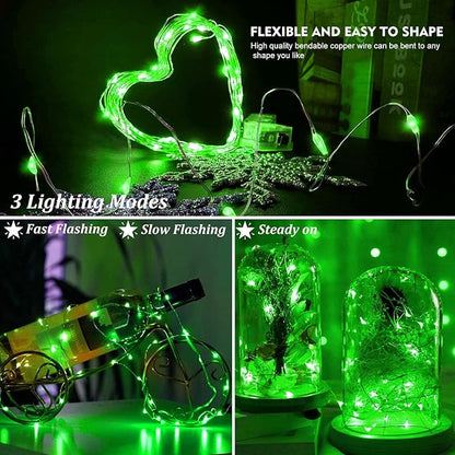 AIKEI 6 Pack LED Fairy Lights Battery Operated, Mini String Lights Waterproof 7ft 20 Led Firefly Starry Lights for Wedding Party Bedroom Garden Christmas Decoration Green