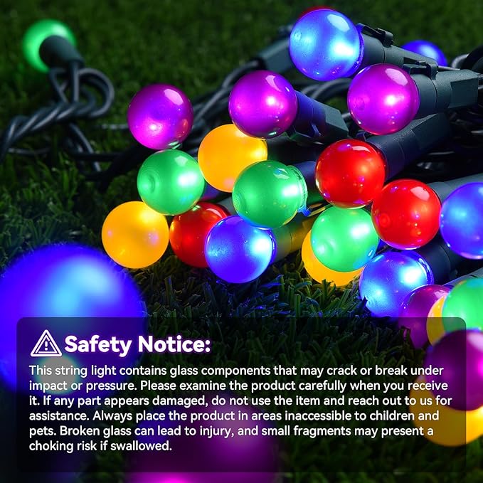 Christmas Lights Outdoor 19Ft 70 LED Chritmas Globe String Lights with Pearlized Glass Bulb UL Certified Christmas Tree Lights for Tree Decor