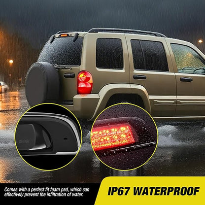 Nilight Third Brake Light Tail High Mount 3rd Stop Lights Smoked Lens Compatible with Jeep Liberty 2002 2003 2004 2005 2006 2007 Van SUV Rear Center Cab Lamp