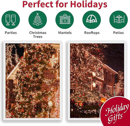 LAMPHOME 100 Count Red Clear Valentine Lights, Connectable 20ft Valentine Room Lights, Plug in Pink Christmas String Light Indoor Outdoor for Christmas Bedroom Valentines Party