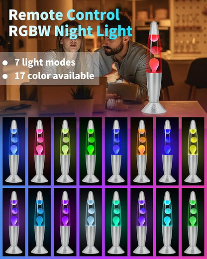 16 Inch Large LED Liquid Motion Lamps with Remote Control, 17 Color Changing Lamp LED Night Light Table Mood Lamp for Living Room Bedroom Office, Christmas Holiday Birthday Gifts for Adults Boys Girls