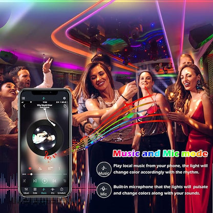 AILBTON Led Strip Lights,82ft Led Light Strips Music Sync Color Changing RGB Led Strip Built-in Mic,Bluetooth led Lights App Control with Remote,5050 RGB Rope Light Strip