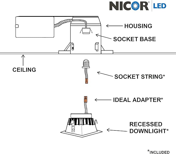NICOR Lighting DLQ4-10-120-4K-WH DLQ4 LED Downlight, 4000K,4 Inches