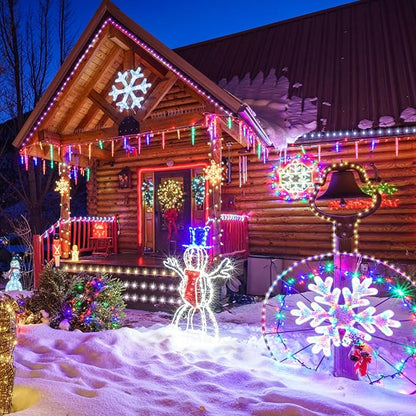 Nazuwke 49Ft LED Rope Lights for Outside, 18 Colors Changing Outdoor Fairy String Lights with Remotes, Waterproof 150 LEDs Colored Rope Lighting Plug in for Bedroom Patio Party Halloween Christmas