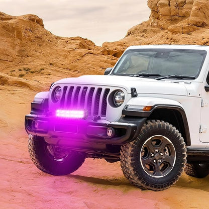 Nilight 12 Inch LED Light Bar Purple Triple Row 240W Flood Spot Combo Off Road Driving Decoration Neon Hunting Lighting for UTV Pick-up Van Boat Tractor