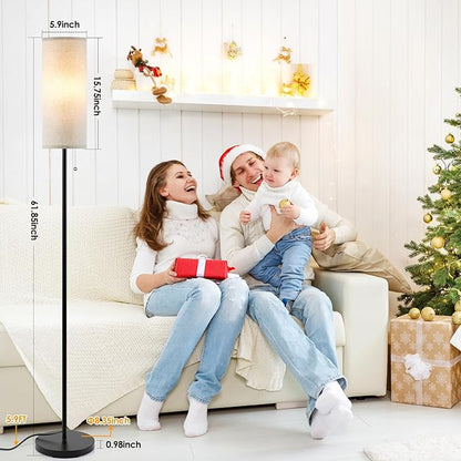 Coucrek Floor Lamp for Living Room, 3 Color Temperature Modern Standing Lamps, Minimalist Pole Lamp Tall Lamps for Bedroom Living Room Office,Black