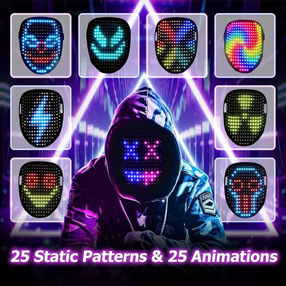 Mr.Pang LED Mask Light up Mask with Gesture Sensing, Cool Face Transforming Mask, Perfect Gifts for Halloween Christmas Birthday Cosplay Party