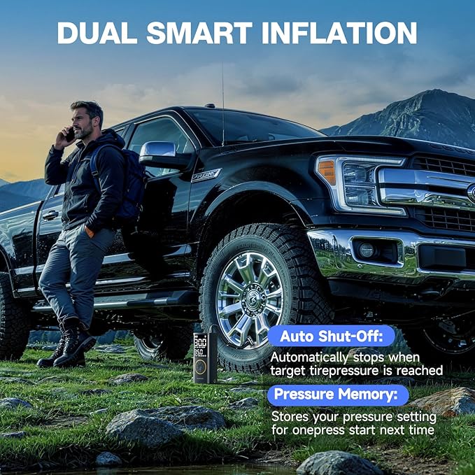 OlarHike Tire Inflator Portable Air Compressor,Electric Pump with LED Light & Digital Pressure Gauge