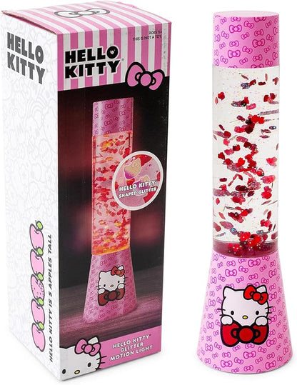 Ukonic Sanrio Hello Kitty Glitter Motion Mood Light | Nightstand Table Lamp for Bedroom, Desk | 12 Inches Tall