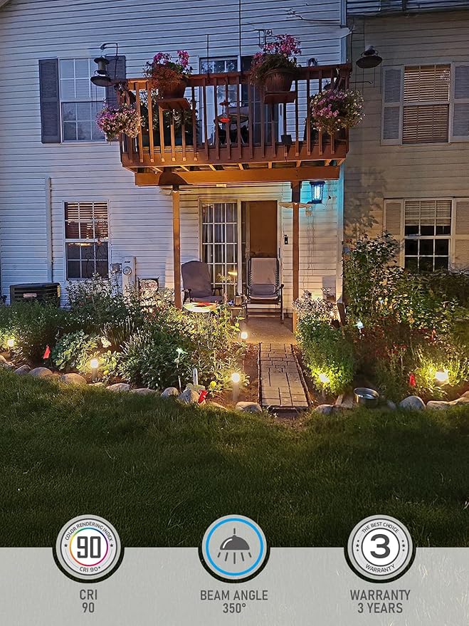 LEONLITE Low Voltage Landscape Pathway Lights 3W Landscape Lighting 12-24V LED Bollard Path Lights Wired CRI90+ Aluminum Pathway Lighting for Walkway Yard Garden, ETL, 3000K Warm White, Pack of 6