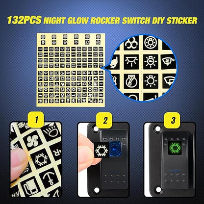 Nilight 4 Gang Rocker Switch Panel Waterproof Pre-Wired Aluminum with PD Type C and USB Cigarette Lighter Socket Voltmeter 12V 24V ON Off for Car Trucks Boats RVs