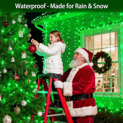 QUHUATU 1500 LED Chrstmas Lights, 470ft Outdoor Christmas String Lights with 12 Modes, Green LED String Lights with Timer Dimmable Waterproof for Tree Fence Garden Xmas Wedding Party Decor Green
