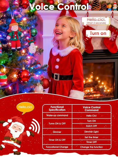2026 New Voice Control Connectable 2PK 164FT 400LED Christmas String Lights Indoor Outdoor with Remote | Smart Twinkle Fairy String Lights 12 Modes & Timer for Xmas Tree Decor (Multicolor)