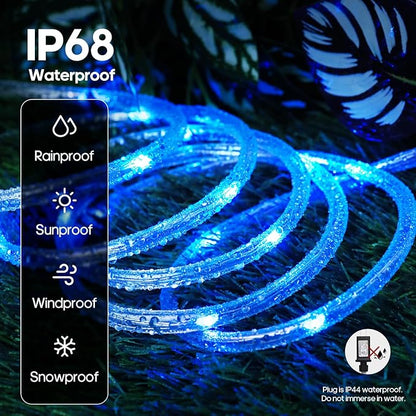 Rope Lights for Outside, 40FT 120LED Color Changing Rope Lights with Plug & Remote, 24 Colors RGB Twinkle Light Indoor Bedroom, LED String Light Outdoor Waterproof, Timer, for Christmas