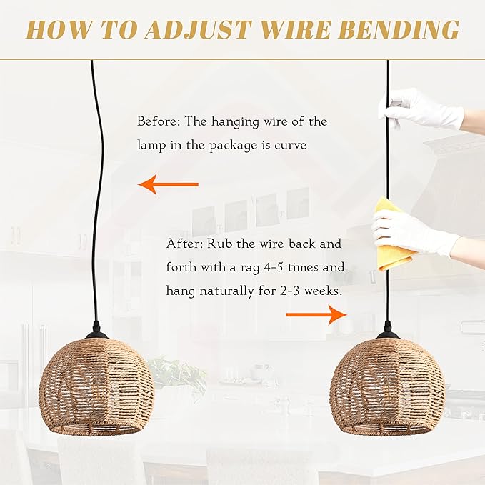 Mini Hemp Rope Woven Pendant Light Woven Light Fixture Boho Chandelier Light Fixture Wicker Pendant Light Rattan Light Pendant Dome Wicker Chandelier for Bedroom Kitchen Island(Bulb Incl.)
