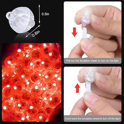 100PCs Mini Led Lights with Hook, Waterproof Round Tiny Led Light for Party Decorations Neon Light for Birthday Party and Wedding Decoration, Red