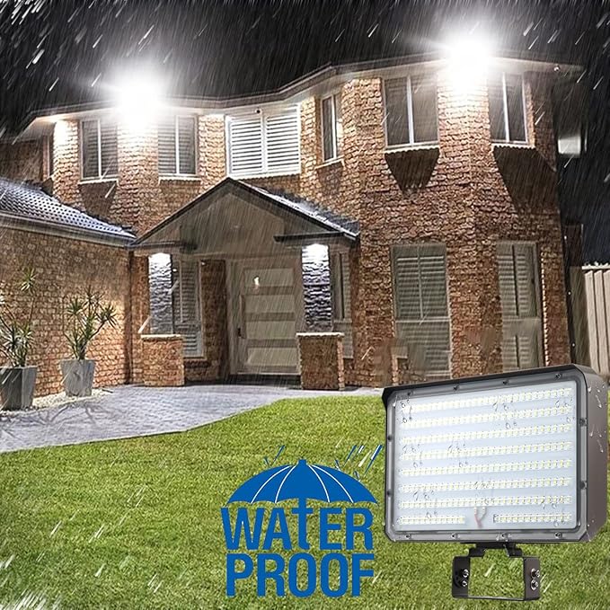 Dusk to Dawn Outdoor 150W LED Flood Light, 21000LM 1000W Equivalent, 100-277V 5000K Daylight, ETL Commercial LED Flood Light Fixture, Outdoor Security Lighting for Landscape,Parking Lot