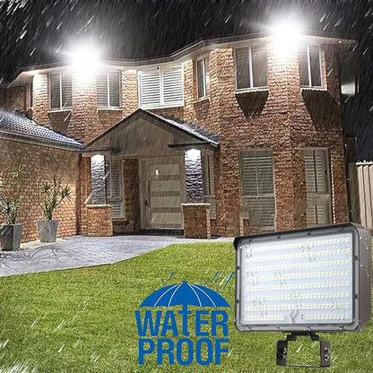 Dusk to Dawn Outdoor 150W LED Flood Light, 21000LM 1000W Equivalent, 100-277V 5000K Daylight, ETL Commercial LED Flood Light Fixture, Outdoor Security Lighting for Landscape,Parking Lot