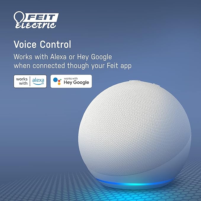 Feit Electric A1960CL/927CA/FIL/AG 60 Watt Equivalent WiFi Dimmable, No Hub Required, Alexa or Google Assistant, Filament A19 LED Smart Light Bulb, 4" H x 2.25" D, 2700K Soft White