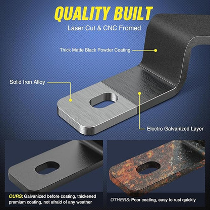 Nilight Ditch Light Brackets Hood Hinges Mount Bracket Kit for Auxiliary Offroad LED Pod Work Lighting on 2015-2022 Chevy Colorado 2015-2021 GMC Canyon