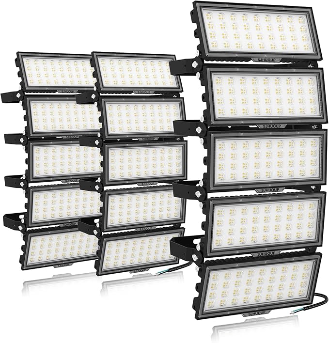 1500W LED Stadium Light 195000LM Super Bright Outdoor Flood Light 6500K Daylight Commercial Arena Lighting 100-277V IP67 Waterproof Adjustable Angle for Sport Fields, Courts