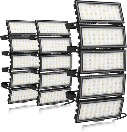 1500W LED Stadium Light 195000LM Super Bright Outdoor Flood Light 6500K Daylight Commercial Arena Lighting 100-277V IP67 Waterproof Adjustable Angle for Sport Fields, Courts