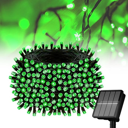 Flechllary Solar String Lights for Outside, 39Ft 100 LED Solar String Lights Outdoor with 8 Modes，Solar Lights for Outside Waterproof for Yard, Fence,Balcony, Party,Christmas Tree Decorations (Green)
