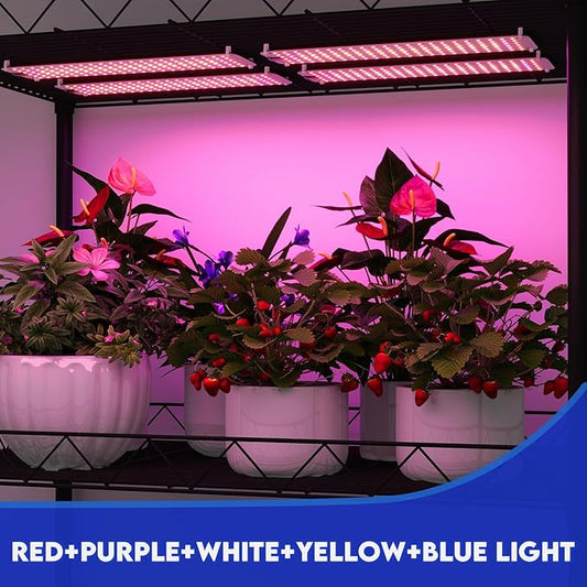 Under Cabinet Grow Light, Under Shelf Grow Lights for Indoor Plants Full Spectrum, with Auto Timer 3/9/12H, Adjustable Lighting Color, Ultra-Thin Grow Light Panel for Seed Starting, Plants, 4Pack