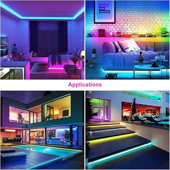 16.4FT WS2812B 5V LED Strip Lights 300 Individual Addressable RGB IC 5050SMD LEDs - Flexible White PCB IP65-60LEDs/m MagicRGB Dream Color for DIY Chasing Color Project (No Power Supply & Controller)
