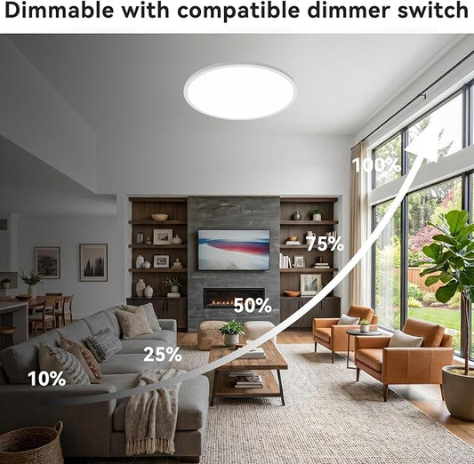 hepside 15.8INCH 2Pack Big Dimmable Flush Mount Ceiling Light Fixture Black, 3CCT 3000/4500/6000K Ceiling Lamp, 36W 4200LM Super Bright Low Profile Light for Bedroom, Kitchen, Bathroom, Hallway