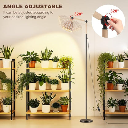 30W standing grow lights for indoor plants, 70-inch indoor adjustable angle plant lamp, 4000K floor-standing plant lamp, equipped with a 24-hour cycle timer, suitable for medium and large plants