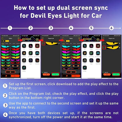 Mini LED Sign for Car - Devil Eyes Light for Motorcycle, Flexible Programmable 7"x3" LED Matrix Panel for Advertising & DIY Use,App & Remote Control