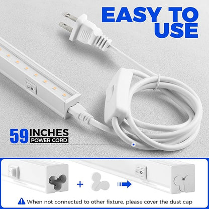 Barrina T5 Grow Lights, Grow Lights for Indoor Plants, LED Grow Light Strips, Plant Lights for Indoor Plants Growth with Separate Switch, Yellow 8 Packs