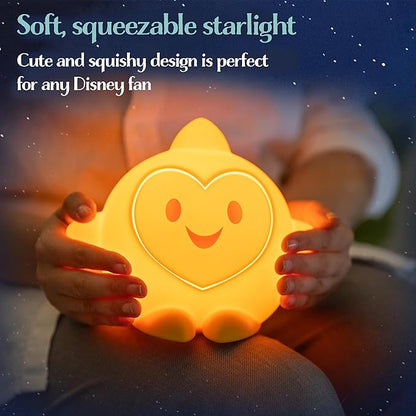 Disney Wish Squishy Light, Night Light for Kids, USB Lamp, Battery Operated, Dimmable, Star Light Ideal for Bedroom, Playroom, Living Room, 79616