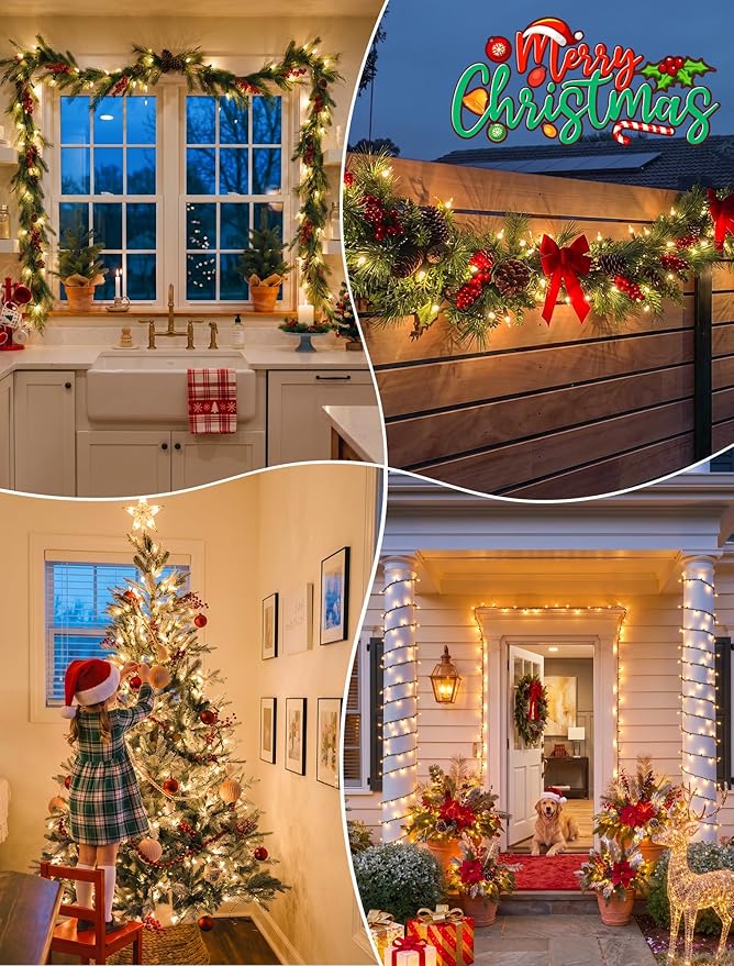 Christmas Lights 35 Count 9.8FT Clear Christmas Lights Incandescent String Lights Plug in Mini Christmas Tree Lights for Indoor Outdoor Xmas Birthday Wedding Festival Decoration,Warm White