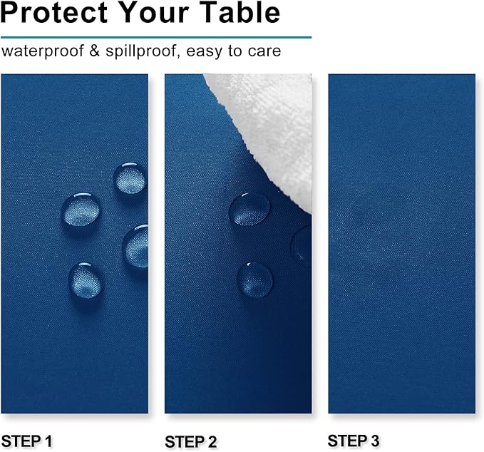 Hiasan Royal Blue Tablecloth for Rectangle Tables - Waterproof and Spillproof Washable Fabric Table Cloth for Dining Room Kitchen Party, 60 x 102 Inch