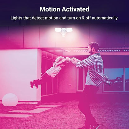HALO ESF Motion Smart WiFi Color Changing LED Security Floodlight, Connected by WiZ Pro, White - ESF2ARGBWMW-WIZ