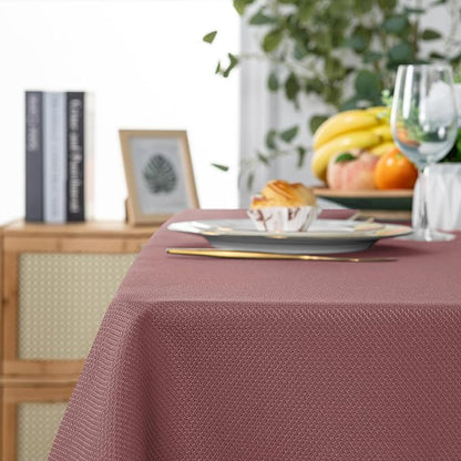 Hiasan 60 X 120 Inch Rectangle Textured Tablecloth - Waterproof Spillproof Antiwrinkle Jacquard Table Cloth for Kitchen and Dining Dinner, Outdoor Picnic, Holiday and Parties, Dusty Rose
