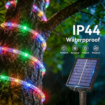 Ollny Solar Rope Lights, 2 Pack Total 66FT 200LED Solar Fairy Lights Multicolor