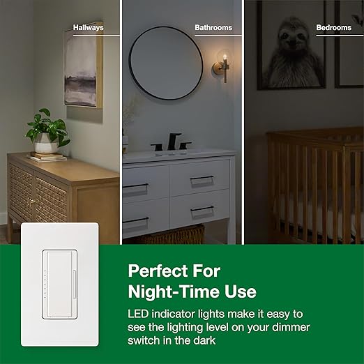 Lutron Maestro LED+ Dimmer Switch for Dimmable LED, Halogen and Incandescent Bulbs, 150W/Single-Pole or Multi-Location, MACL-153M-WH, White (8-Pack)